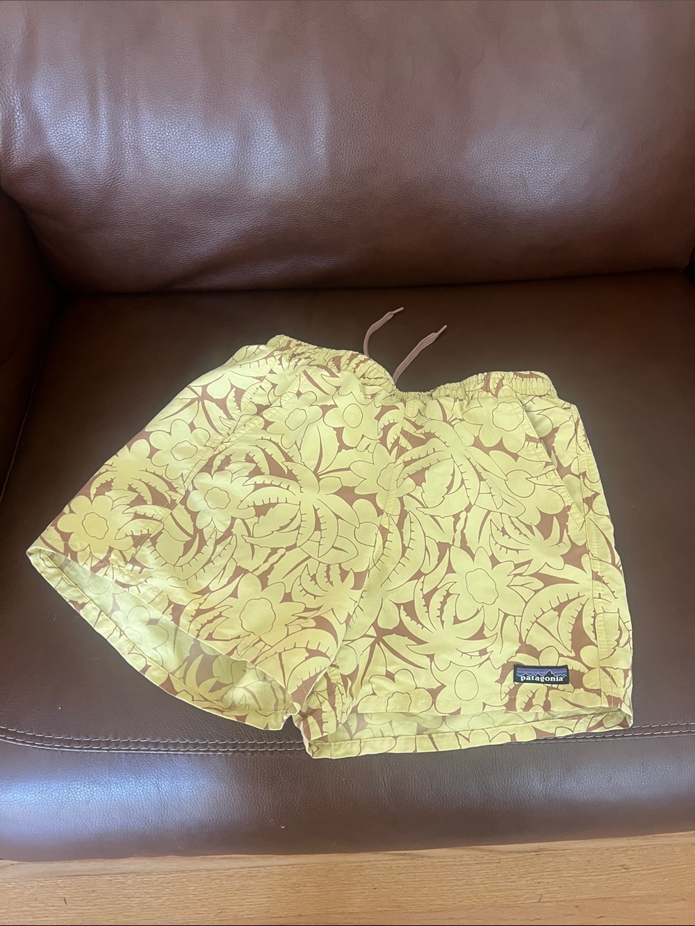 Patagonia Yellow Floral Hybrid Swim Shorts